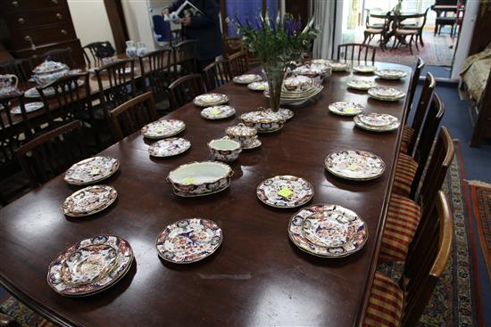 A late 19th/early 20th century Royal Crown Derby Imari pattern part dinner service, dinner plates 10in.